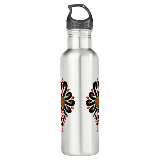 Volksmuster der polnischen Bergbewohner - Parzenic Edelstahlflasche (Rückseite)