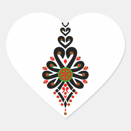 Volksmuster der polnischen Bergbewohner - Parzenic Herz-Aufkleber (Vorderseite)