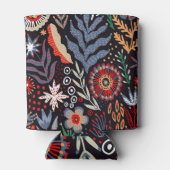 Volksmuster: farbenfrohe textile Blume Dosenkühler (Rückseite)