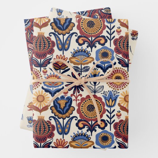 Volksmuster geschenkpapier set (Beispiel)