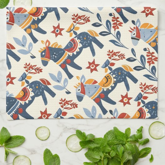 Volksmuster Geschirrtuch (Gefaltet)