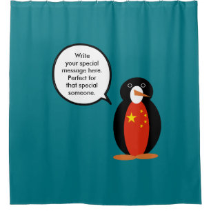 Volksrepublik China Frau Pinguin Personalisiert Duschvorhang