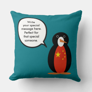 Volksrepublik China Frau Pinguin Personalisiert  Kissen