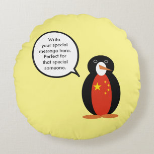 Volksrepublik China Frau Pinguin Personalisiert Rundes Kissen