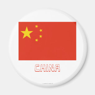 Volksrepublik- Chinaflagge mit Namen Magnet