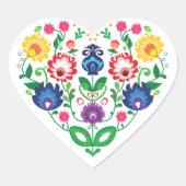 Volkssinn. Liebe Folklore Herz-Aufkleber (Vorderseite)