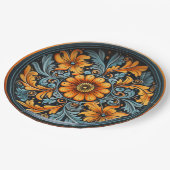 Volkstafotterie Inspiriert Gelb, Rost, Marine Pappteller (Schrägansicht)