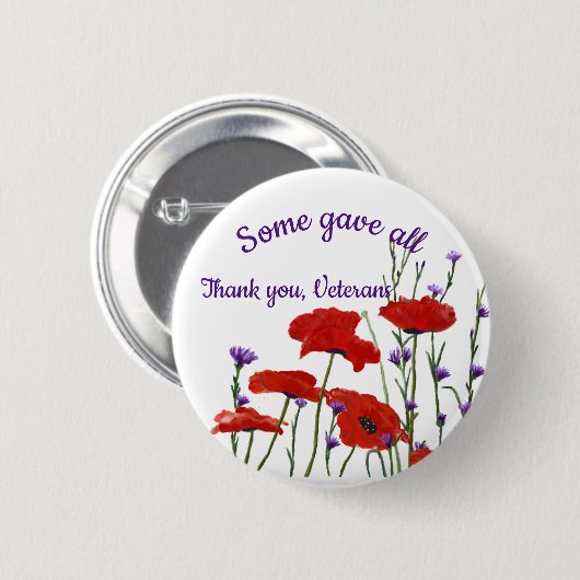 Volkstrauertag, Veteranen-Tagesrot-Mohnblumen Button (Vorne & Hinten)