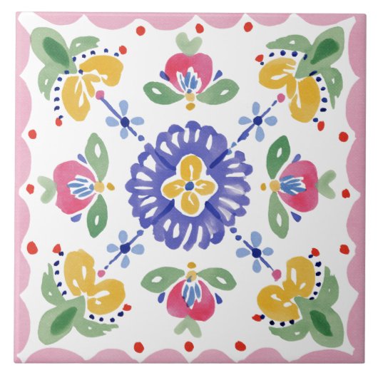 Volkstümliche Gartenaquarell Fliese (Vorderseite)