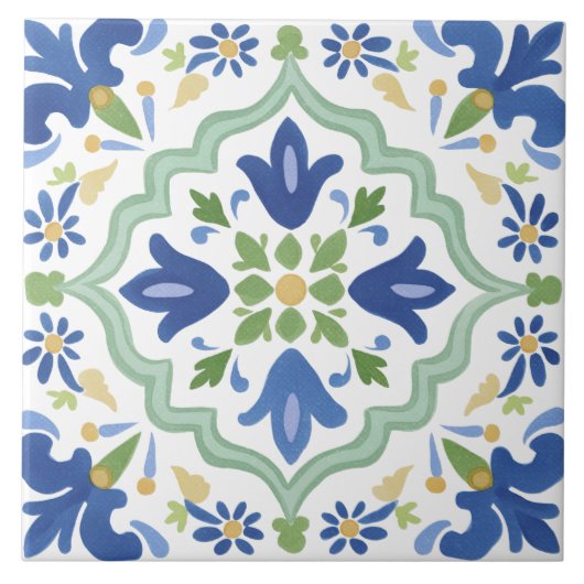 Volkstümliche Gartenaquarell Fliese (Vorderseite)