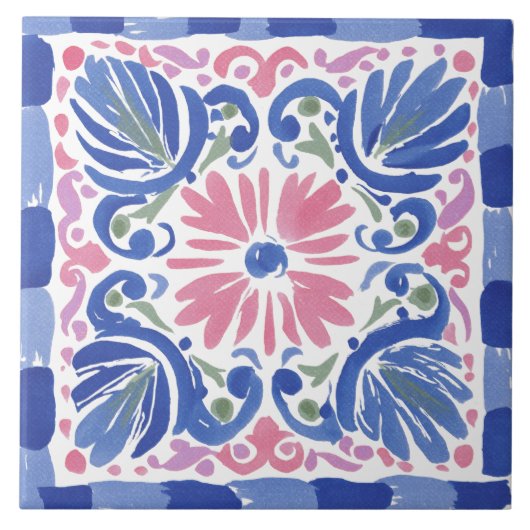 Volkstümliche Gartenaquarellmalerei Fliese (Vorderseite)