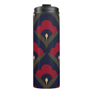Volkstümliches Blumenmotiv Japan-Wellenmuster ditz Thermosbecher