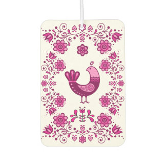 Volkstümliches Rebhuhn Vogel Blumen Design/weiß PP Autolufterfrischer