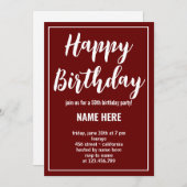 VOLKSVERANSTALTUNGEN ZUM GEBURTSTAG EINLADUNG (Vorne/Hinten)