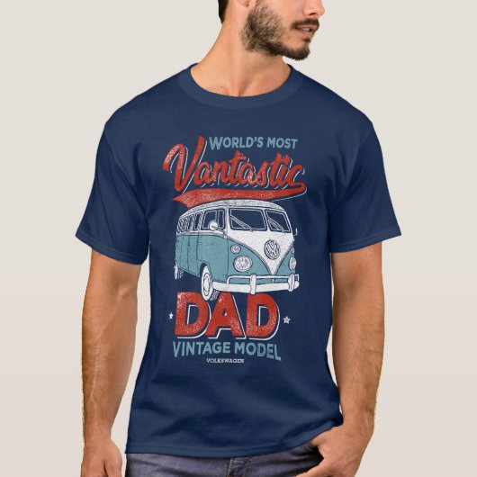 Volkswagen Worlds Most Vantastic Dad Fathers Day g T-Shirt (Vorderseite)