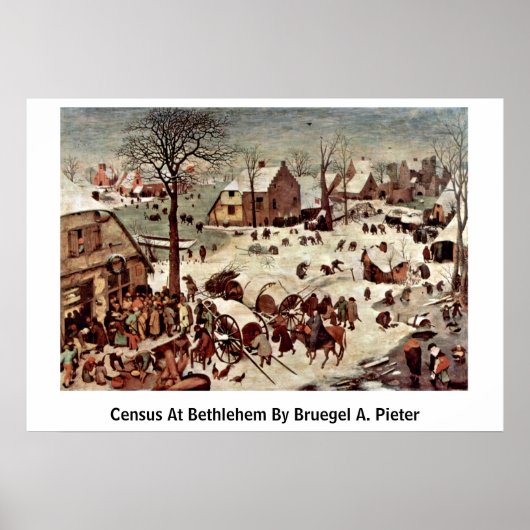 Volkszählung in Bethlehem von Bruegel A. Pieter Poster (Vorne)