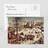 Volkszählung in Bethlehem von Bruegel D. Ä. Pieter Postkarte (Vorne/Hinten)