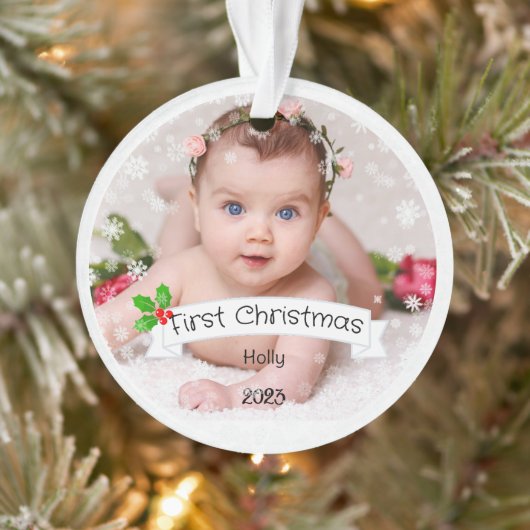 Voll angepasstes Baby's erstes Weihnachten Ornament (Baum)