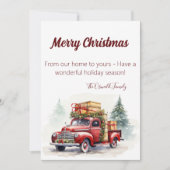 Voll anpassbare Vintage LKW Weihnachtskarte Feiertagskarte (Vorderseite)