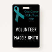 Voll anpassbares Ovarialkarzinom-Abzeichen Ausweis (Vorderseite)