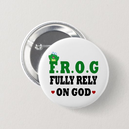 Voll auf Gott Frog Button (Vorne & Hinten)