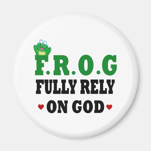 Voll auf Gott Frog Magnet (Vorne)