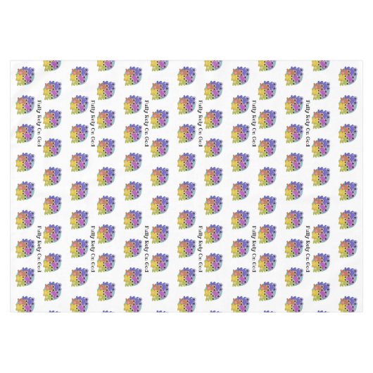 Voll auf Gott verlassen farbenfrohe Custom FROG Tischdecke (Vorderseite (Horizontal))