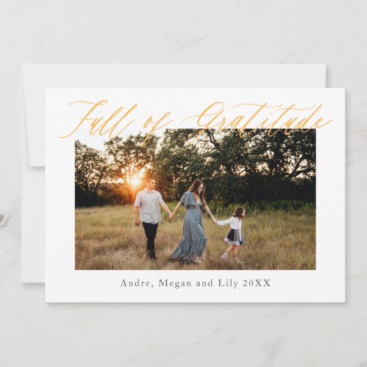 Voll Dankbarkeit Erntedank Holday Einladung (Vorderseite)