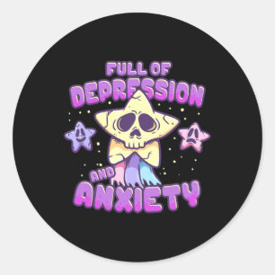 Voll Depression und Angst Star psychische Gesundhe Runder Aufkleber