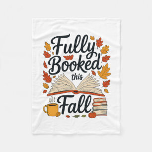 Voll gebucht für Herbstbücher Kürbis Herbst Dankfe Fleecedecke
