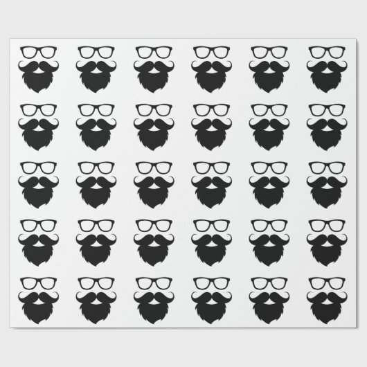 Voll gewachsener lustiger Bart-Mann Geschenkpapier (Flach)