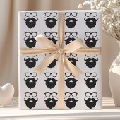 Voll gewachsener lustiger Bart-Mann Geschenkpapier