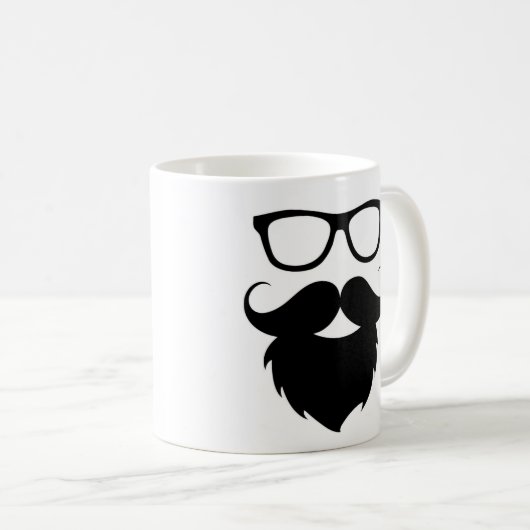 Voll gewachsener lustiger Bart-Mann Kaffeetasse (VorderseiteRechts)