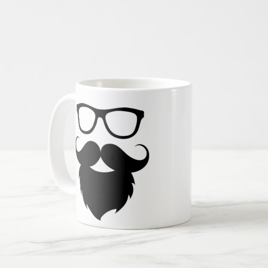 Voll gewachsener lustiger Bart-Mann Kaffeetasse (Vorderseite Links)