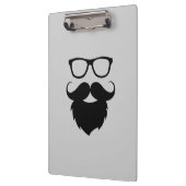 Voll gewachsener lustiger Bart-Mann Klemmbrett (Links)