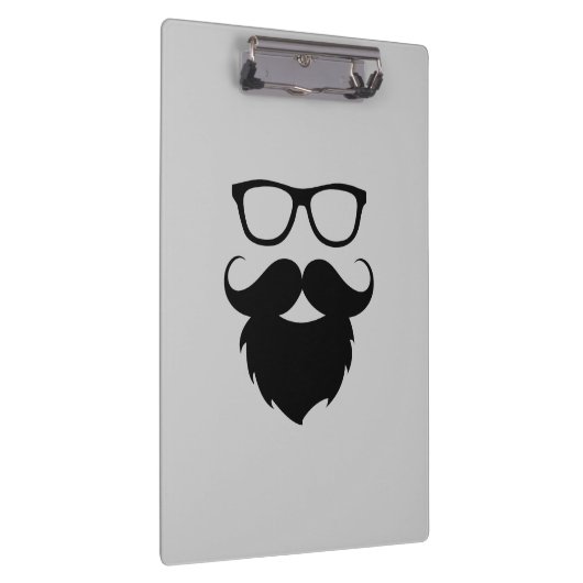 Voll gewachsener lustiger Bart-Mann Klemmbrett (Rechts)