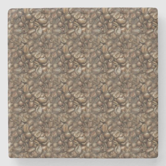Voll Kaffeebohnen Stone Untersetzer (Vorderseite)