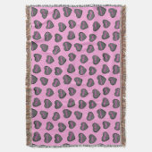 Voll Liebe Herz Muster schwarz pink Decke (Vorderseite Vertikal)