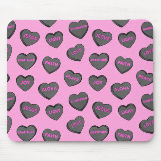 Voll Liebe Herz Muster schwarz pink Mousepad