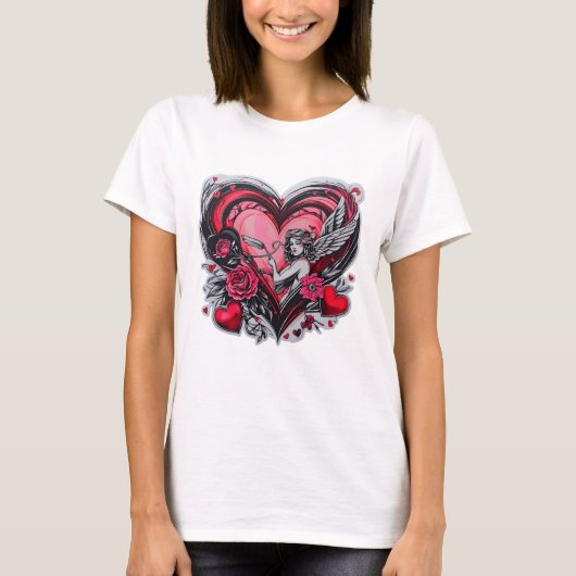 Voll Liebe Valentinstag Girl T-Shirt (Vorderseite)