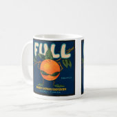 Voll - orange Kisten-Aufkleber Kaffeetasse (Vorderseite Links)