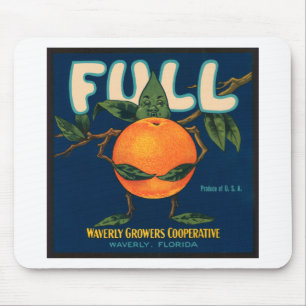 Voll - Orangen-Kistenetikett Mousepad