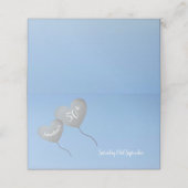 Voll personalisierbarer Silberballon 50. Geburtsta Platzkarte (Außenseite Aufgefaltet)