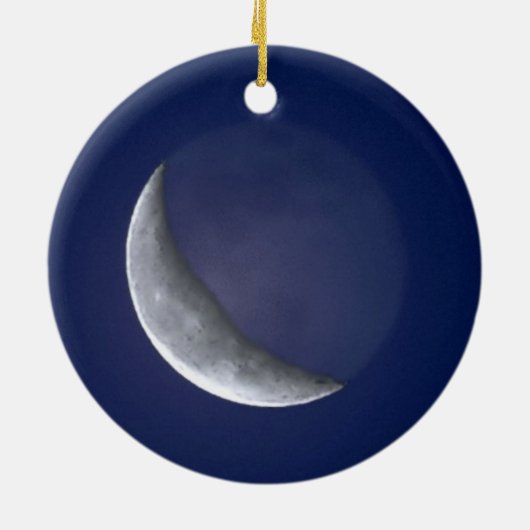 Voll u. sichelförmige Mond-Verzierung Keramik Ornament (Hinten)