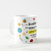 "Voll von Abenteuern" Personalisierte Drucklehre Kaffeetasse (Vorderseite Links)