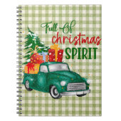 Voll Weihnachtsgeist Grüner Karierter Schachbrett  Notizblock (Vorderseite)