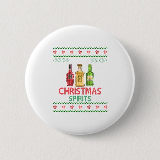 Voll Weihnachtsgeister Funny Drinkin Button (Vorderseite)
