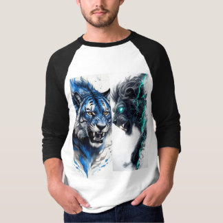 vollärmeliges T-Shirt in weiß und schwarzer Farbe