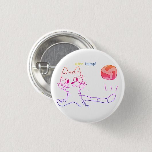 Vollayball Cat Button2 Button (Vorne & Hinten)