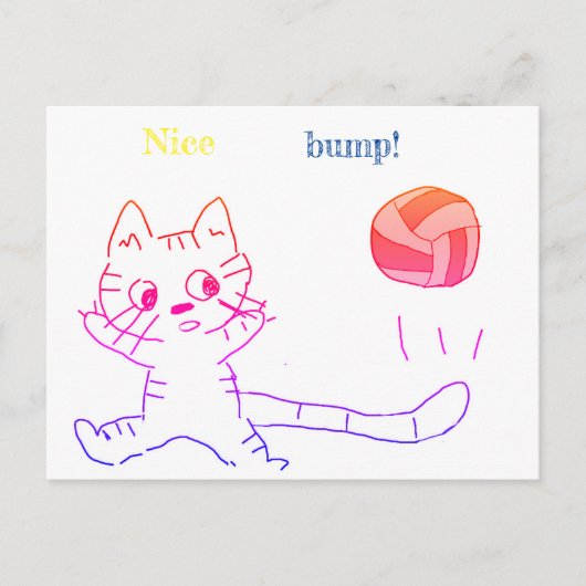 Vollayball-Katzenkarte3 Postkarte (Vorderseite)